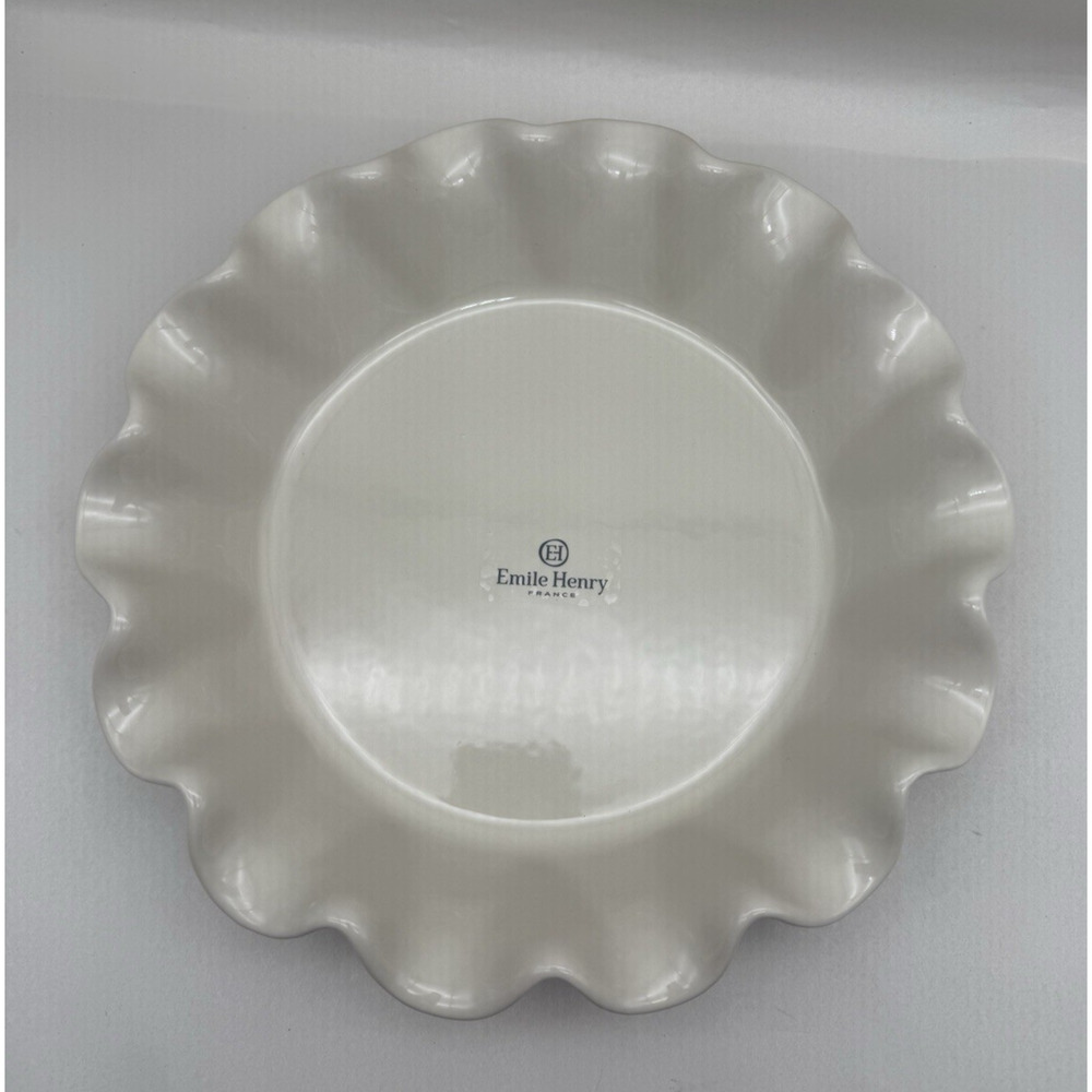 Emile Henry HR Ceramic 10.4 inch Ruffled Pie Dish UNUSED W/defect *read...